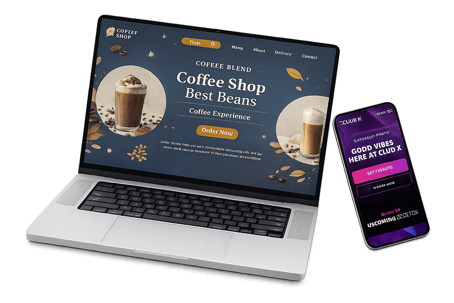 A business website we maintain, shown on a laptop and phone